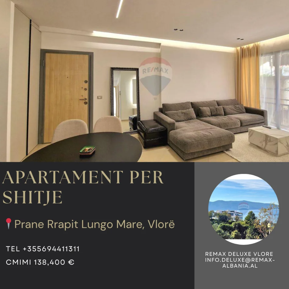 Vlore - Lungomare, shitet apartament 2+1 Kati 2, 80 m² 138.400 € (Rruga Dhimitër Konomi, Vlore)