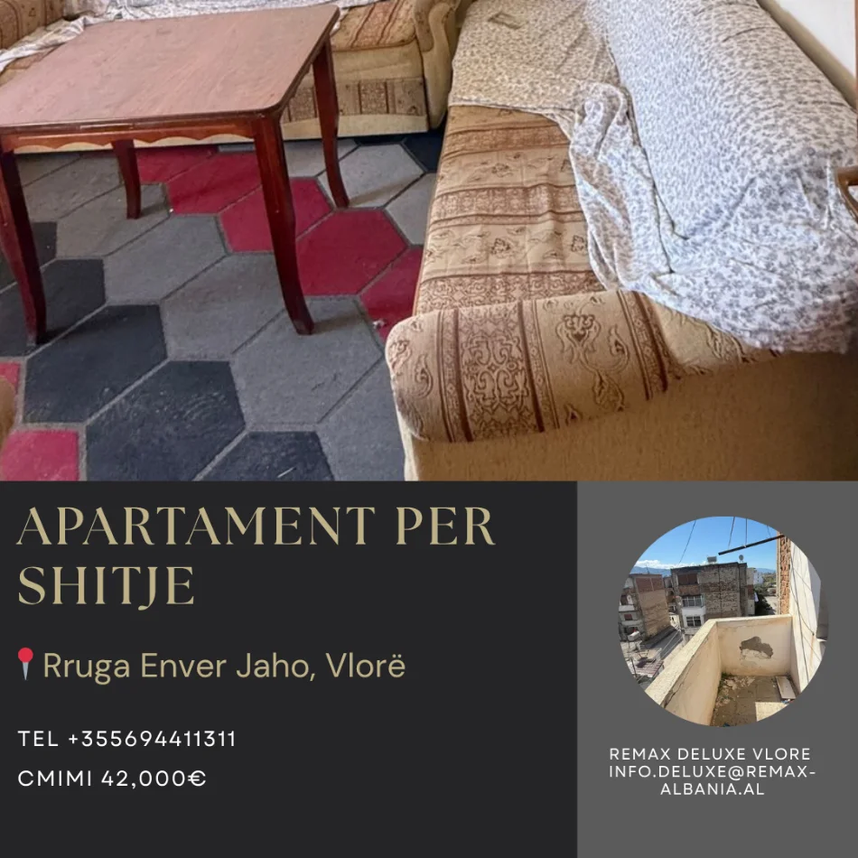 Vlore, shitet apartament 1+1 Kati 4, 70 m² 42.000 € (Rruga Enver Jaho, Vlore)