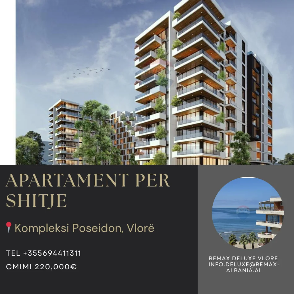 Vlore - Lungomare, shitet apartament 1+1 Kati 6, 77 m² 220.000 € (Kompleksi Poseidon, Lungomare, Vlorë)