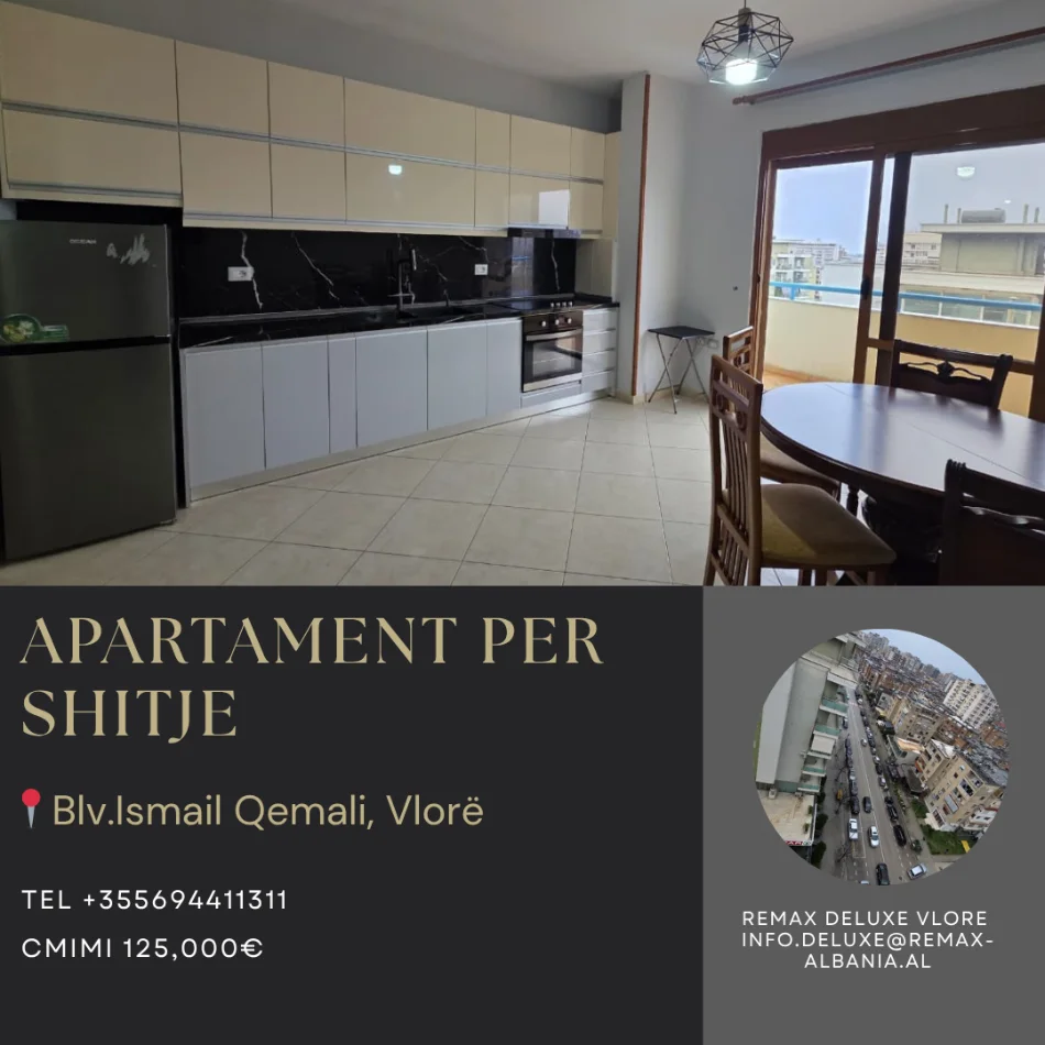 Vlore, shitet apartament 1+1 Kati 8, 80 m² 125.000 € (Rruga Hasan Kushta, Albano Romina, Vlorë)