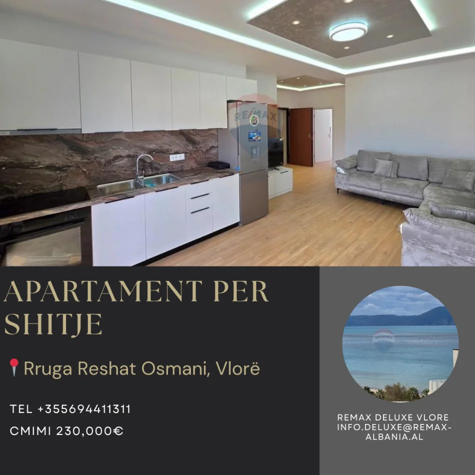 Vlore - Lungomare, shitet apartament 2+1+Ballkon Kati 9, 98 m² 230.000 € (Rruga Reshat Osmani, Vlore)