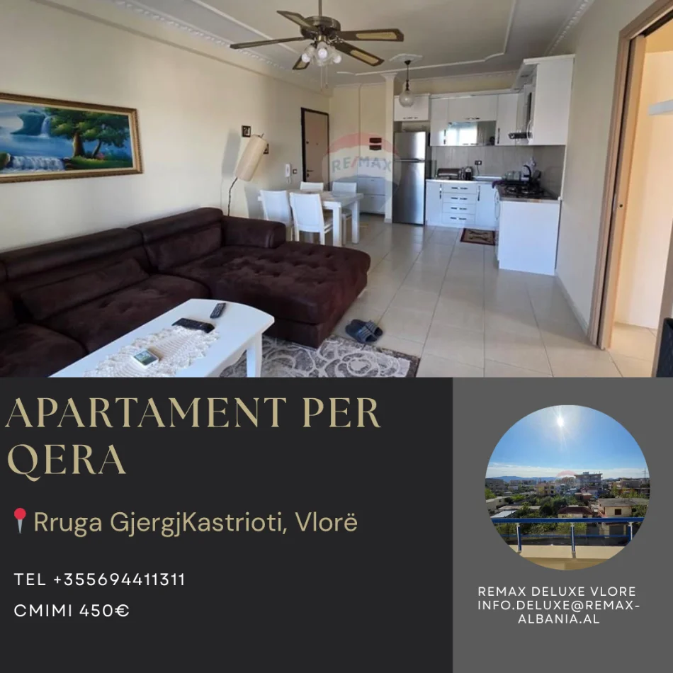Vlore, jepet me qera apartament 2+1+Ballkon Kati 3, 105 m² 450 € (Rruga Gjergj Kastrioti (Transballkanike), Vlorë)