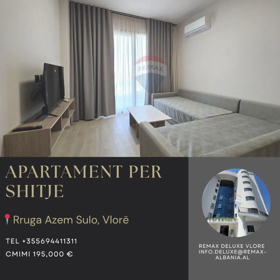 Vlore, shitet apartament 1+1 Kati 4, 77 m² 195.000 € (Rruga Azem Sulo, Lungomare, Vlore)