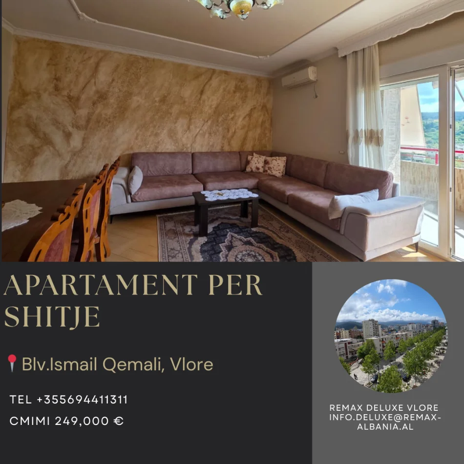 Vlore, shitet apartament 3+1+Ballkon Kati 6, 135 m² 249.000 € (Blv. Ismail Qemali,Conad, Vlore)