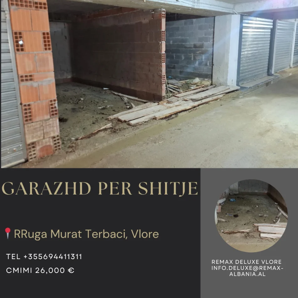 Vlore - Lungomare, shitet garazh | post parkimi Kati -1, 15 m² (Rruga Murat Terbaci, Vlore)