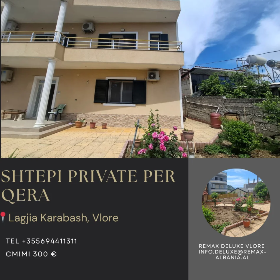 Vlore, jepet me qera shtepi 2+1 Kati 1, 120 m² 300 € (Lagjia Karabash Vlore)