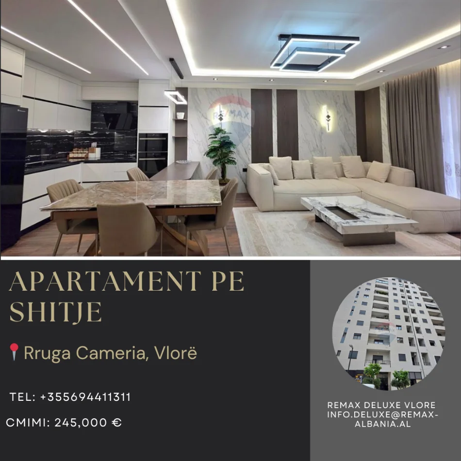 Vlore, shitet apartament 2+1 Kati 4, 102 m² 245.000 € (Rruga Cameria, Lungomare, Vlore)