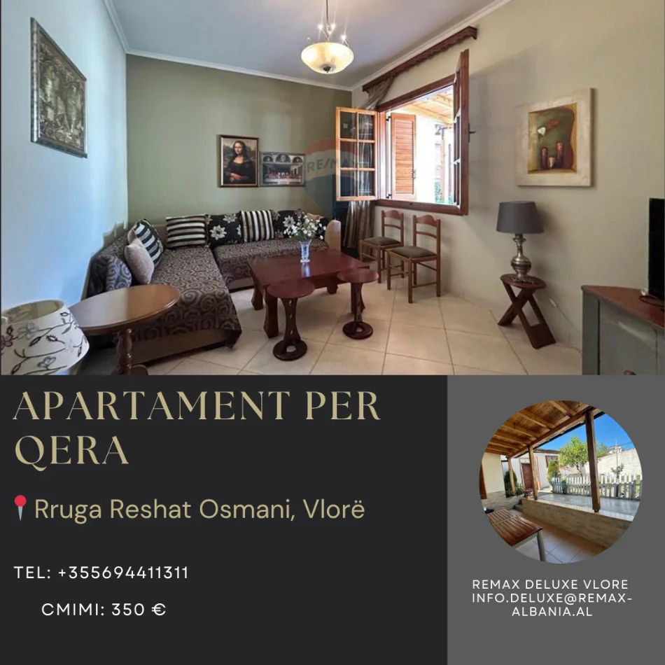 Vlore, jepet me qera shtepi 1+1 Kati 1, 64 m² 350 € (Rruga Pelivan Leskaj, Vlorë)
