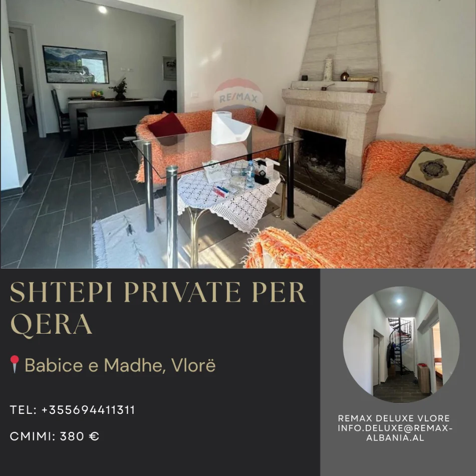 Vlore, jepet me qera shtepi 4+1 Kati 1, 255 m² 380 € (Babice e Madhe, Vlore)