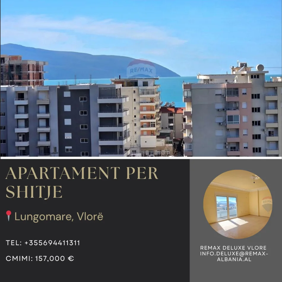 Vlore - Lungomare, shitet apartament 1+1 Kati 5, 79 m² 157.000 € (Lungomare, Vlorë)