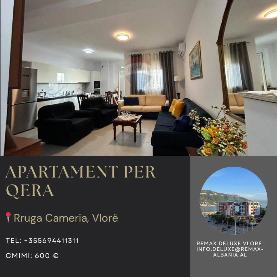 Vlore - Lungomare, jepet me qera apartament Kati 2, 120 m² 600 € (Rruga Cameria, Lungomare, Vlore)