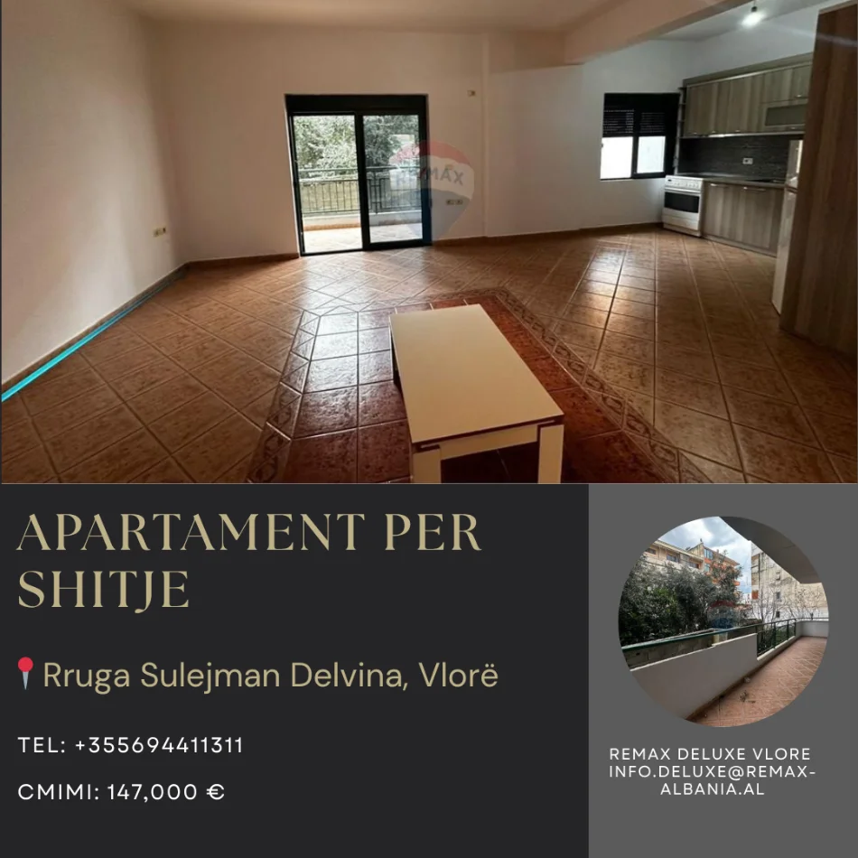 Vlore, shitet apartament 2+1 Kati 1, 110 m² 147.000 € (Rruga Sulejman Delvina, pranë Gjykatës, Qender Vlore)
