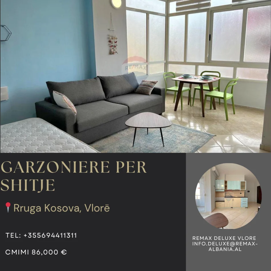 Vlore, shitet garsonier 1+1 Kati 9, 42 m² 86.000 € (Rruga Kosova, Skele, Vlore)