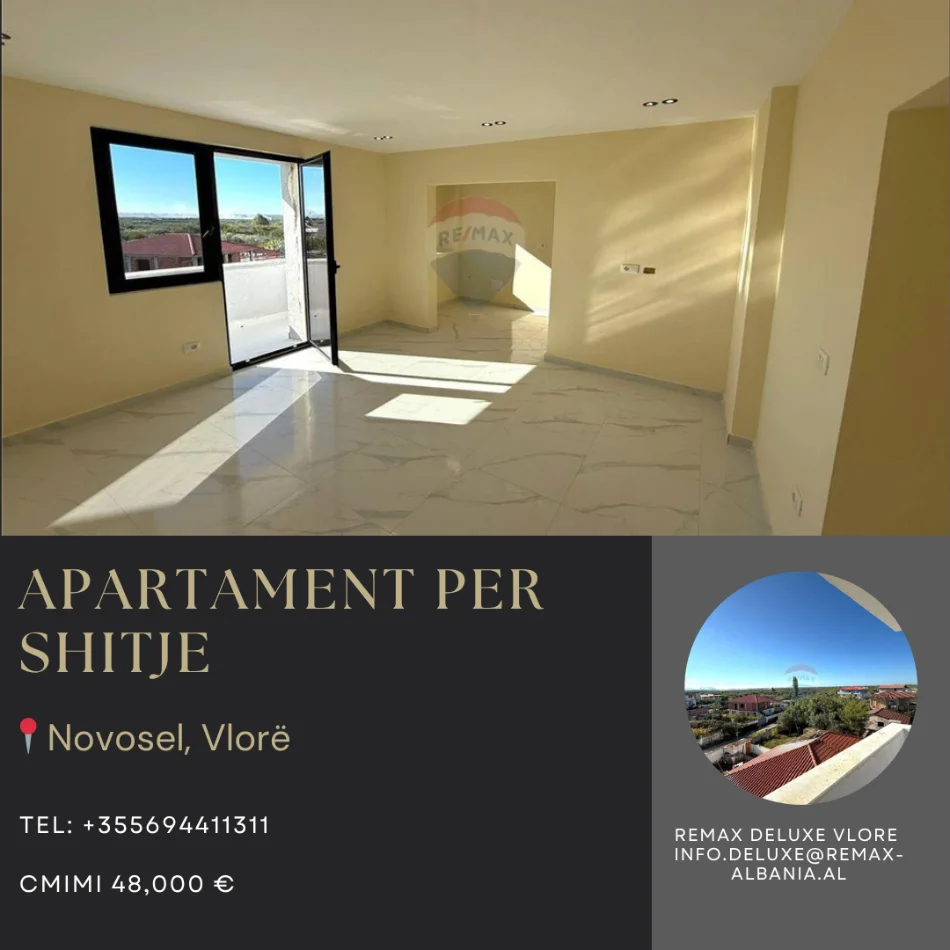 Vlore, shitet apartament 1+1+Ballkon Kati 4, 60 m² 48.000 € (Novosele, Vlore)