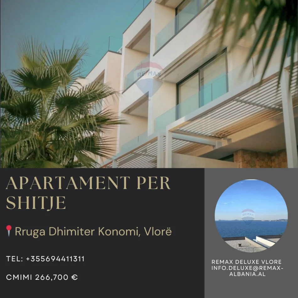 Vlore, shitet apartament 1+1 Kati 3, 76 m² 266.700 € (Rruga Dhimitër Konomi, Vlore)