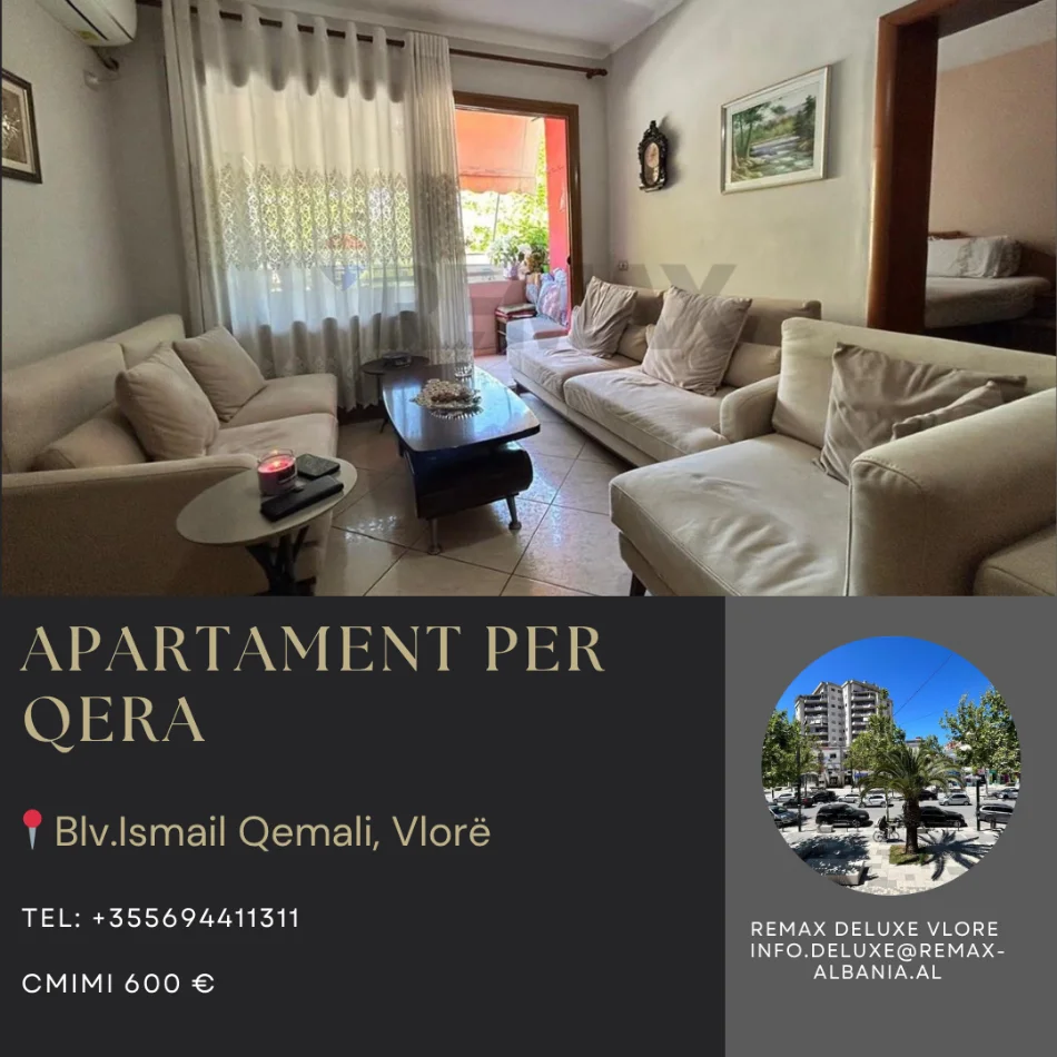 Vlore, jepet me qera apartament 2+1 Kati 2, 120 m² 600 € (Blv.Isamil Qemali, Vlore)