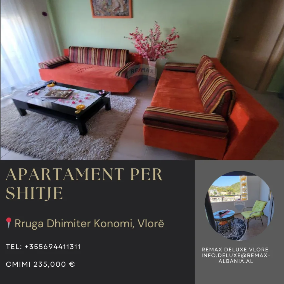 Vlore - Lungomare, shitet apartament 2+1 Kati 4, 91 m² 235.000 € (Rruga Dhimitër Konomi, Vlore)