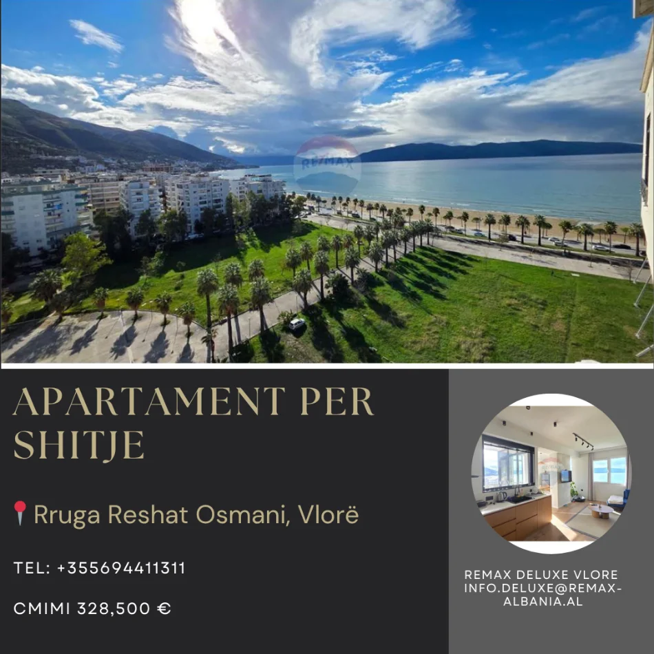 Vlore - Lungomare, shitet apartament 2+1 Kati 10, 127 m² 328.500 € (Rruga Reshat Osmani, pran shkolles se Marines, Vlore)
