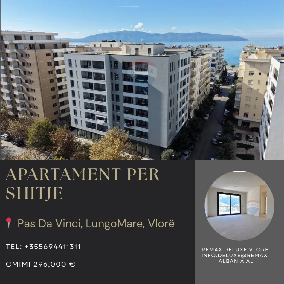 Vlore - Lungomare, shitet apartament 2+1 Kati 7, 102 m² 296.000 € (Rruga Murat Terbaci, Vlore)