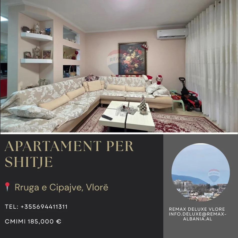 Vlore, shitet apartament 2+1+Aneks+Ballkon Kati 7, 131 m² 185.000 € (Rruga e Cipajve, Vlore)