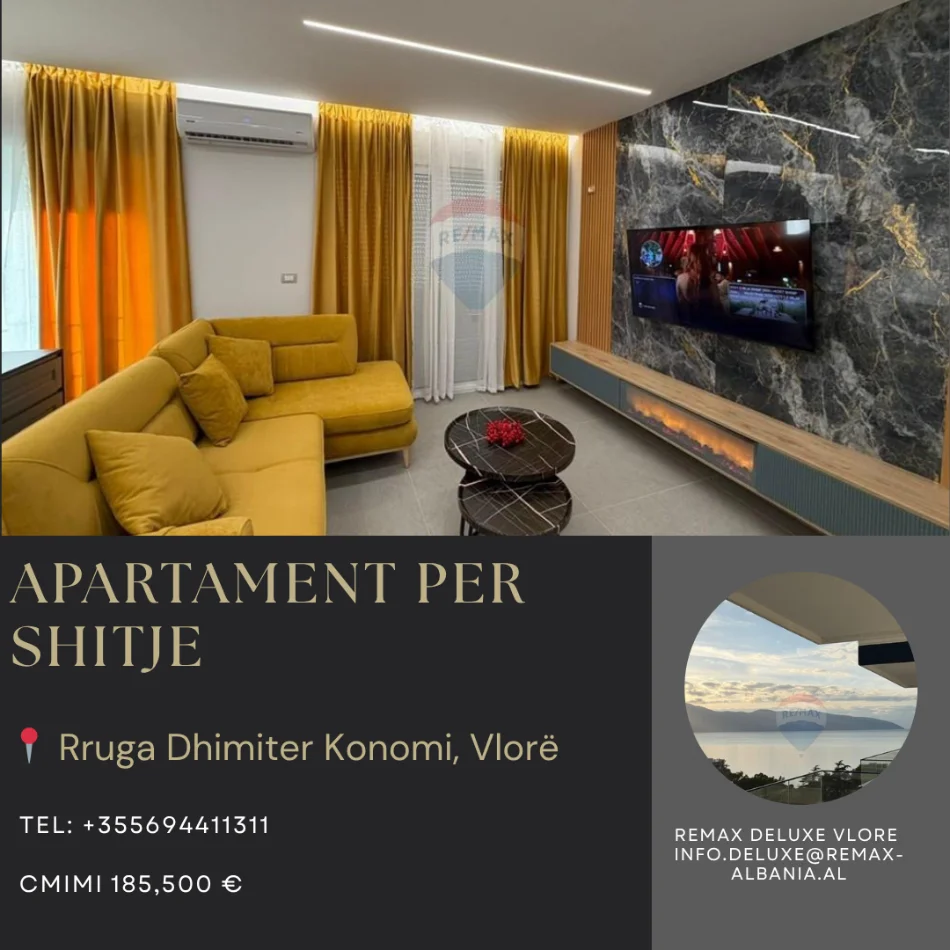 Vlore - Lungomare, shitet apartament 1+1+Ballkon Kati 4, 67 m² 185.500 € (Rruga Dhimitër Konomi, Vlore)