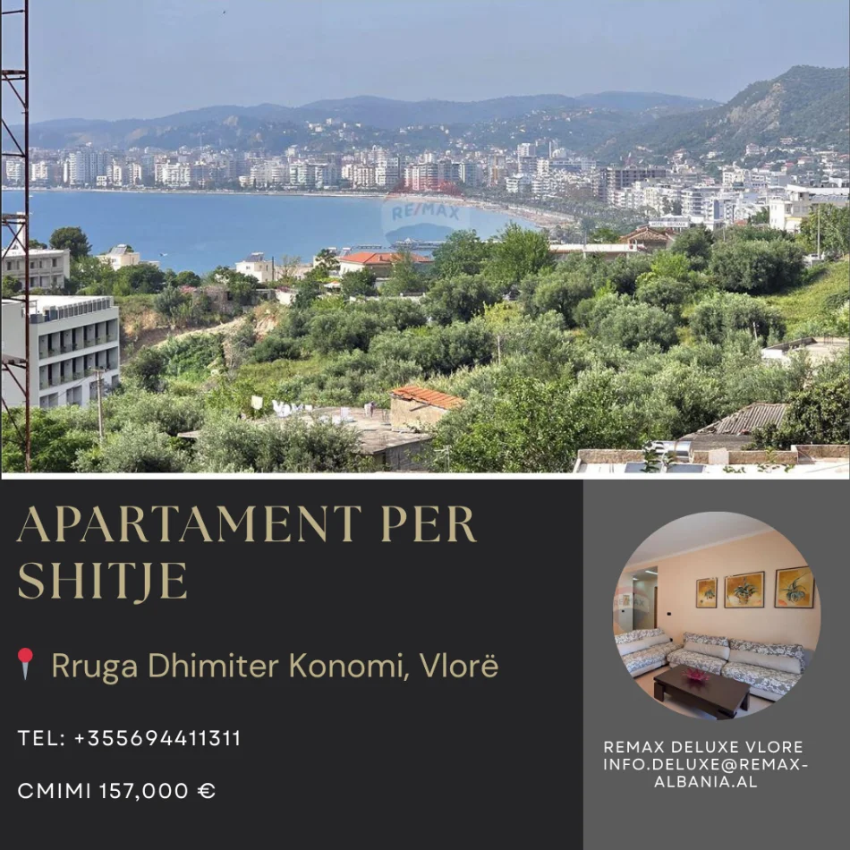 Vlore, shitet apartament 1+1+Ballkon Kati 3, 92 m² 157.000 € (Rruga Dhimitër Konomi, Vlore)