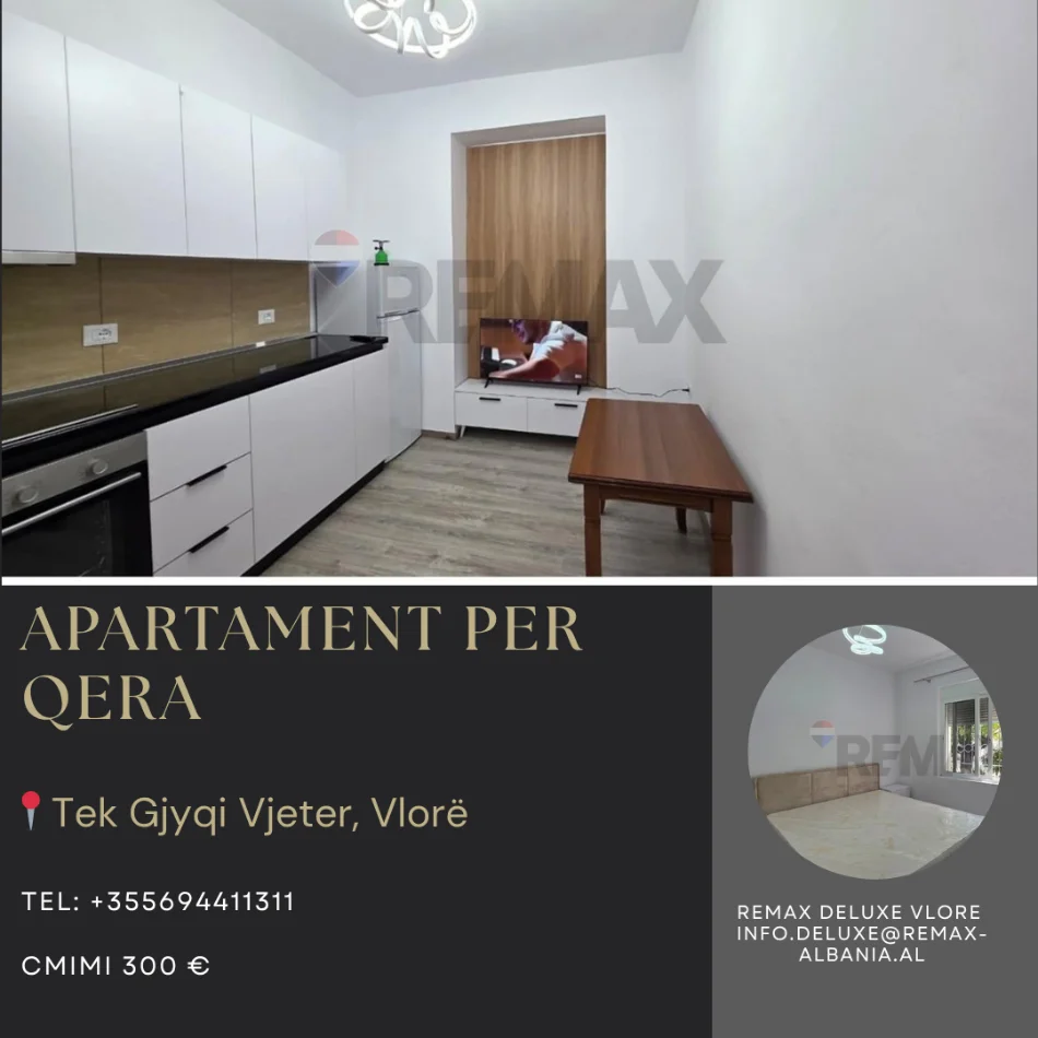 Vlore, jepet me qera apartament 1+1 Kati 0, 65 m² 300 € (Tek Gjyqi Vjeter, Vlore)