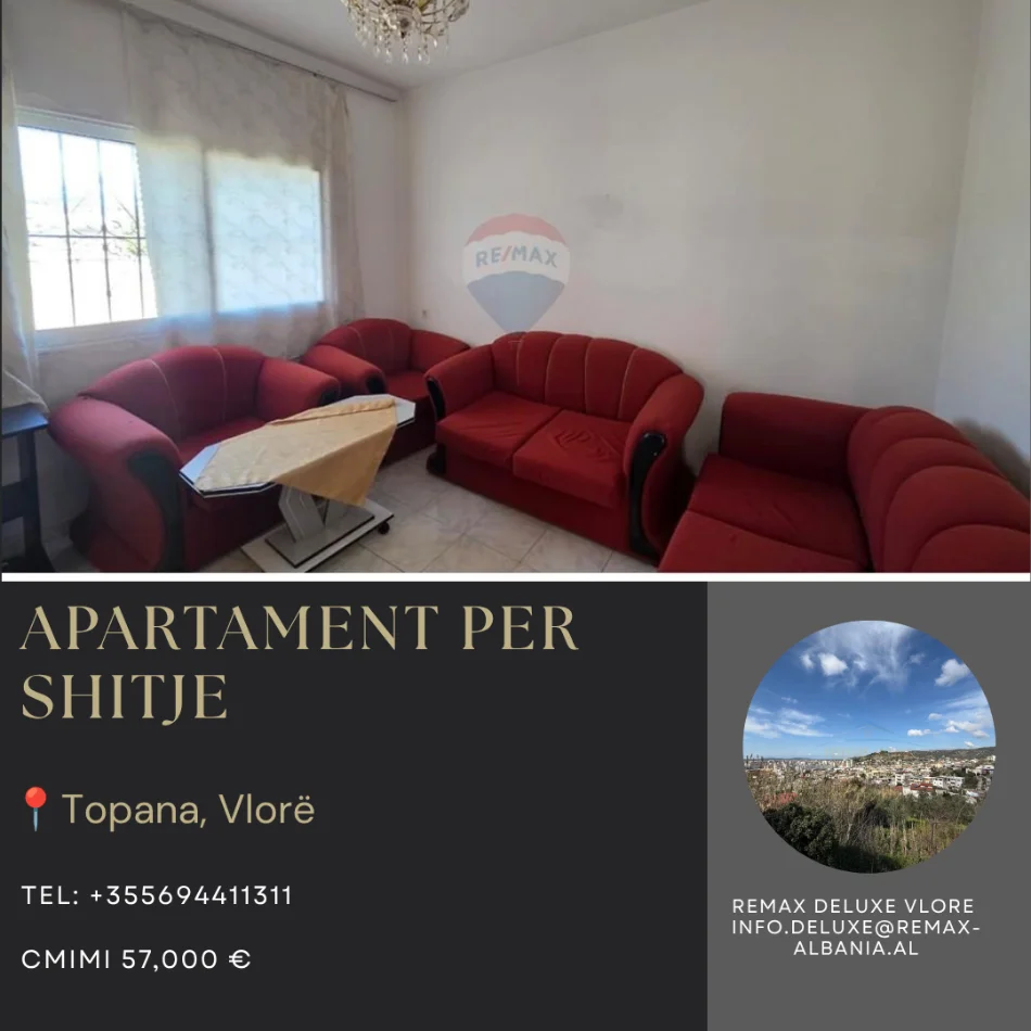Vlore, shitet apartament 1+1 Kati 2, 64 m² 57.000 € (Topana, Vlore)