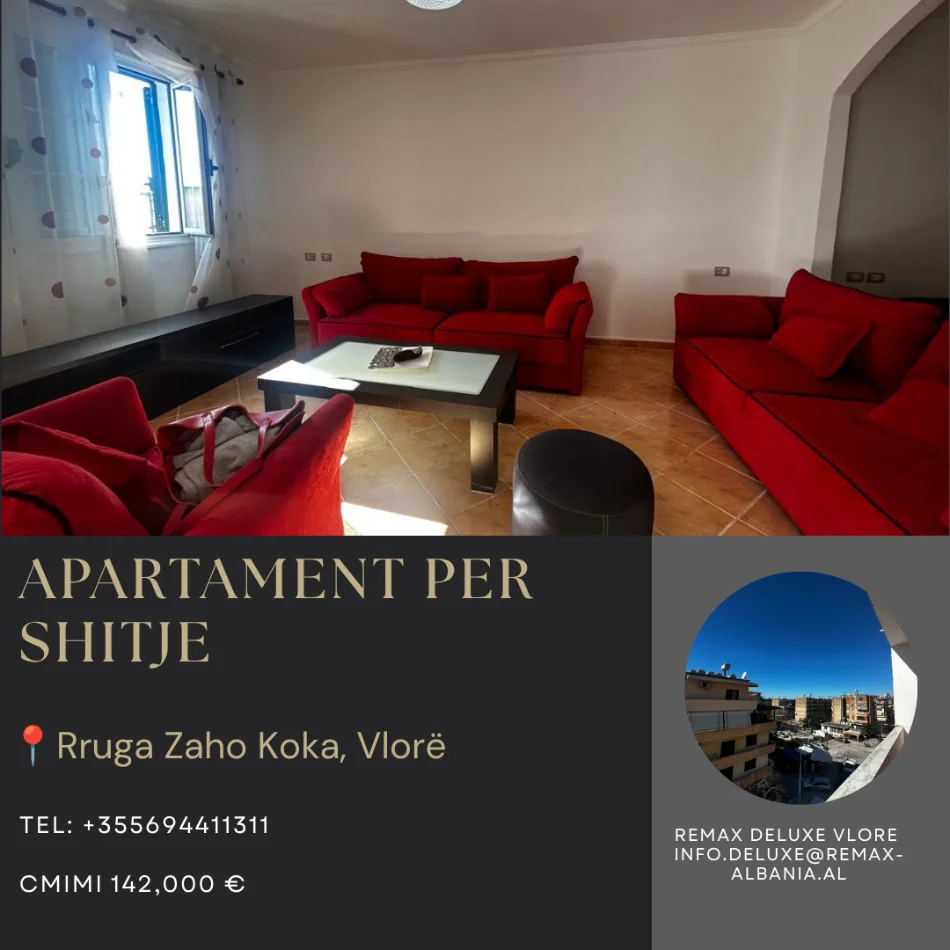 Vlore, shitet apartament 2+1 Kati 5, 165 m² 142.000 € (Rruga Zaho Koka, Vlore)
