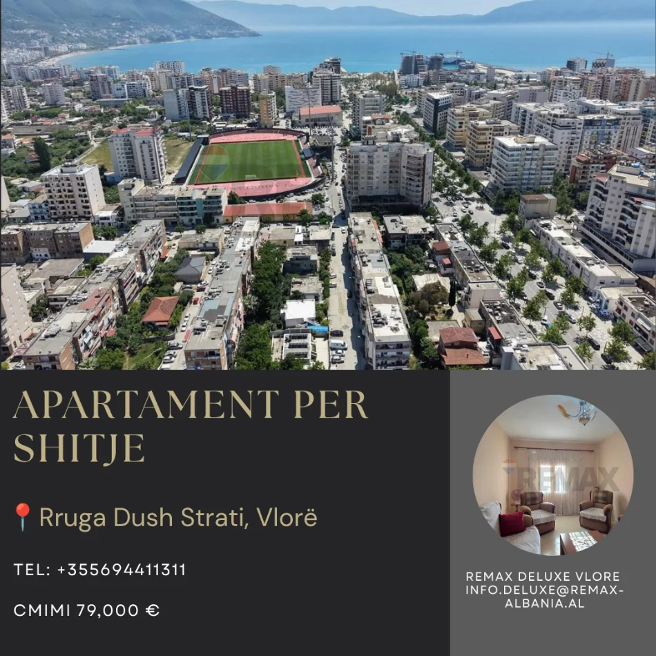 Vlore, shitet apartament 1+1 Kati 5, 70 m² 79.000 € (Rruga Dush Strati, pranë Zjarrfikëses)