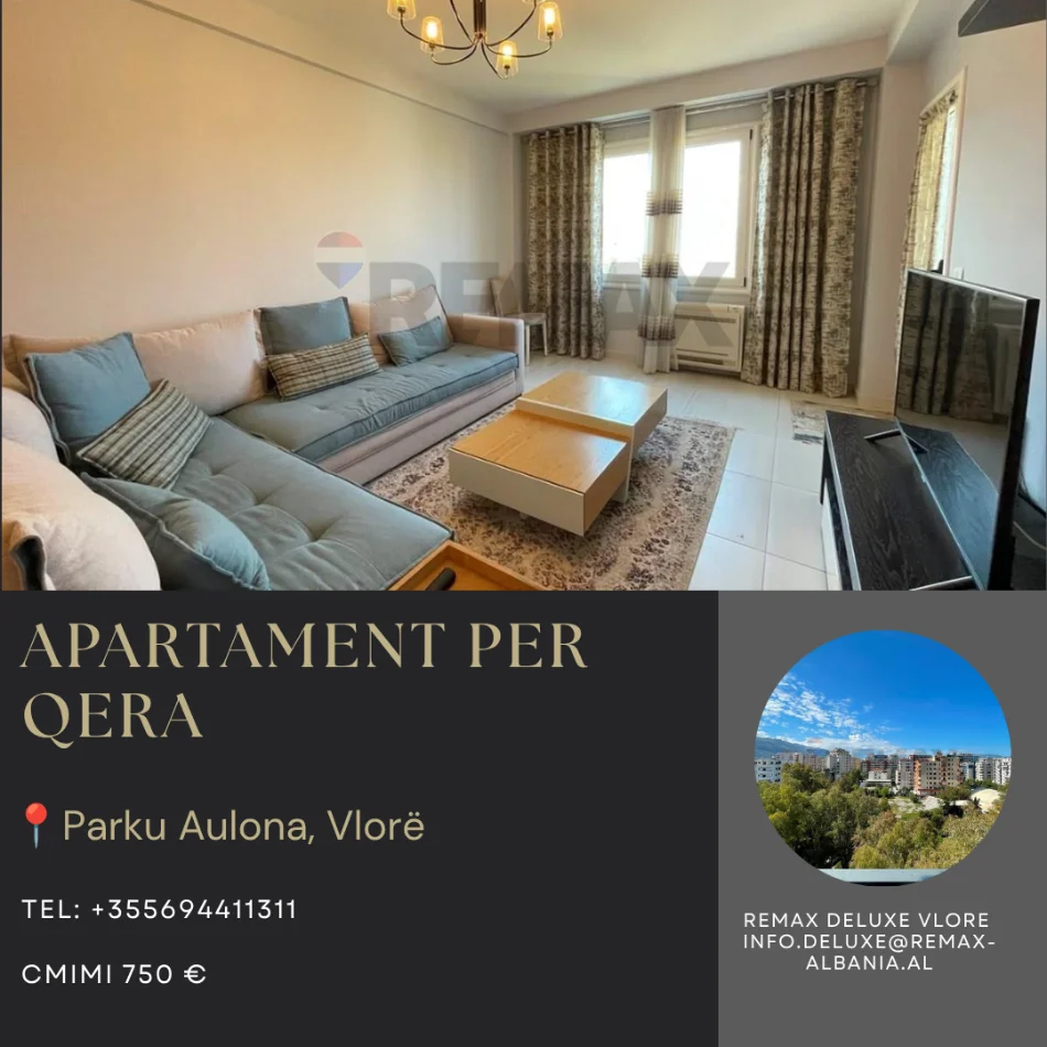 Vlore, jepet me qera apartament 2+1 Kati 9, 95 m² 750 € (Blv. Ismail Qemali,pran Parkut Aulona Vlore)