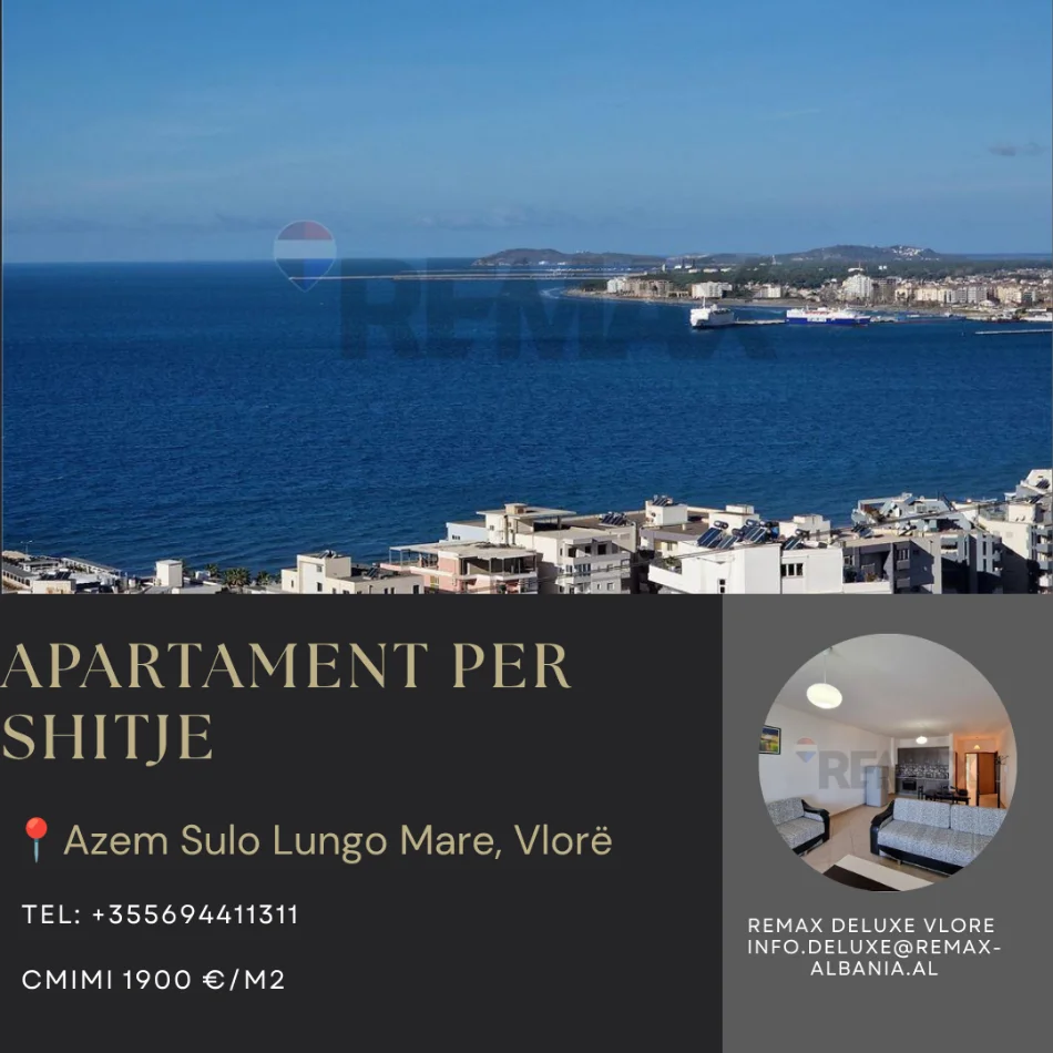 Vlore - Lungomare, shitet apartament 1+1+Ballkon Kati 0, 83 m² (Rruga Azem Sulo, Uji i Ftohte, Vlore)