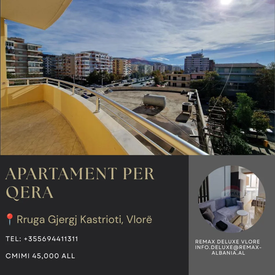 Vlore, jepet me qera apartament 2+1 Kati 4, 74 m² (Rruga Gjergj Kastrioti (Transballkanike), Vlorë)