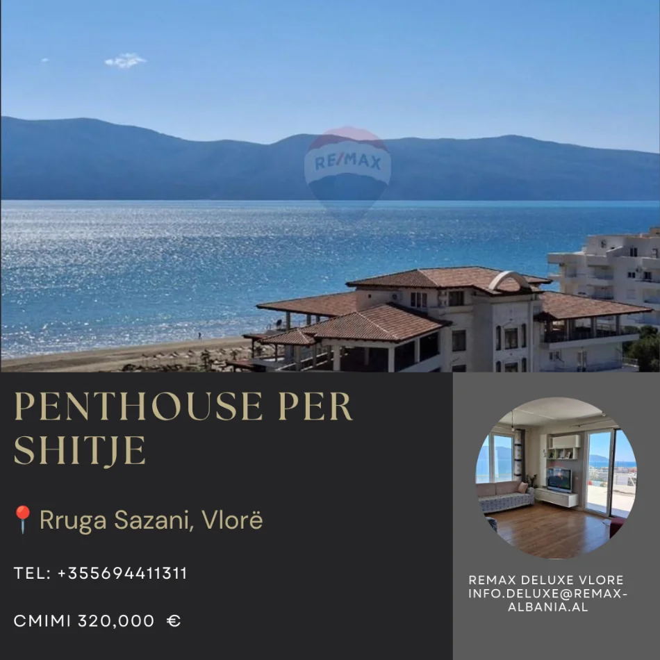 Vlore - Lungomare, shitet apartament+verande | Penthouse 2+1+Ballkon Kati 9, 160 m² 320.000 € (Rruga Sazani,plazh i vjeter, Vlore)