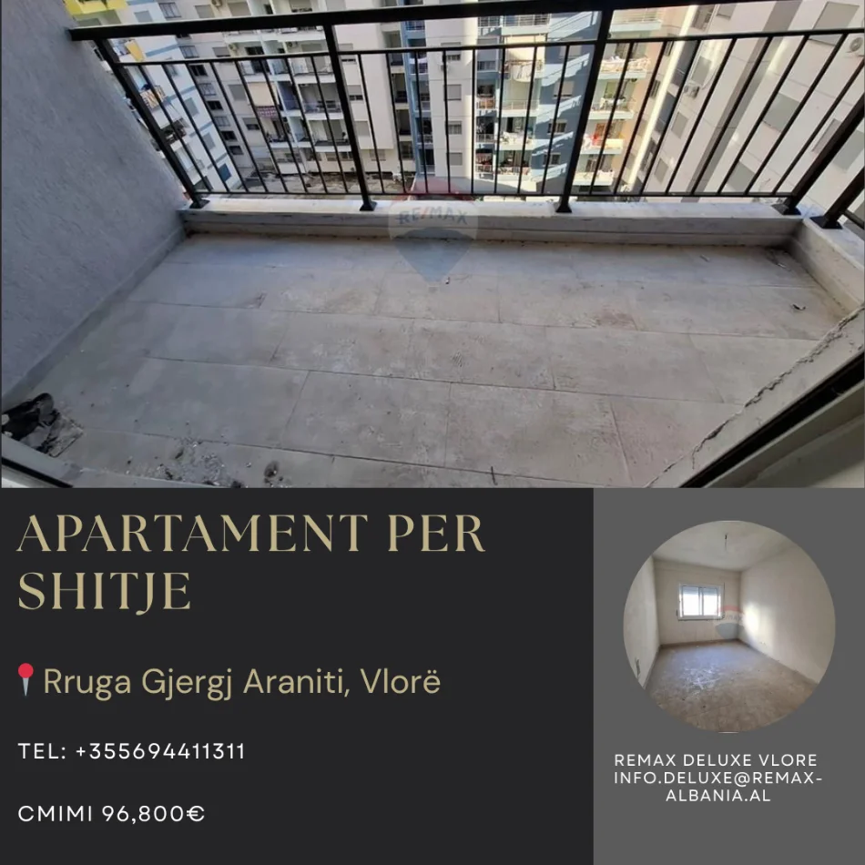 Vlore, shitet apartament 1+1 Kati 6, 69 m² 96.800 € (Rruga Gjergj Araniti, Vlore)
