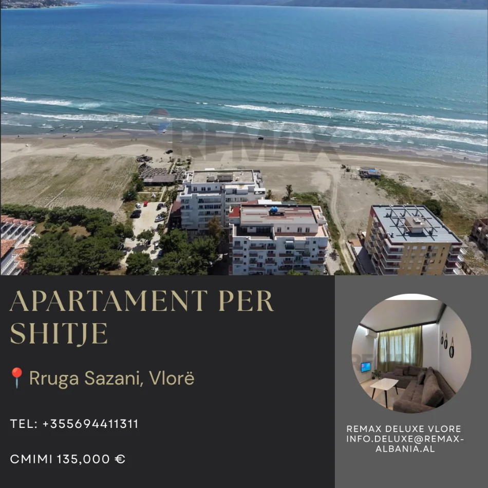 Vlore - Lungomare, shitet apartament 1+1+Ballkon Kati 4, 60 m² 135.000 € (Rruga Sazani,plazh i vjeter, Vlore)