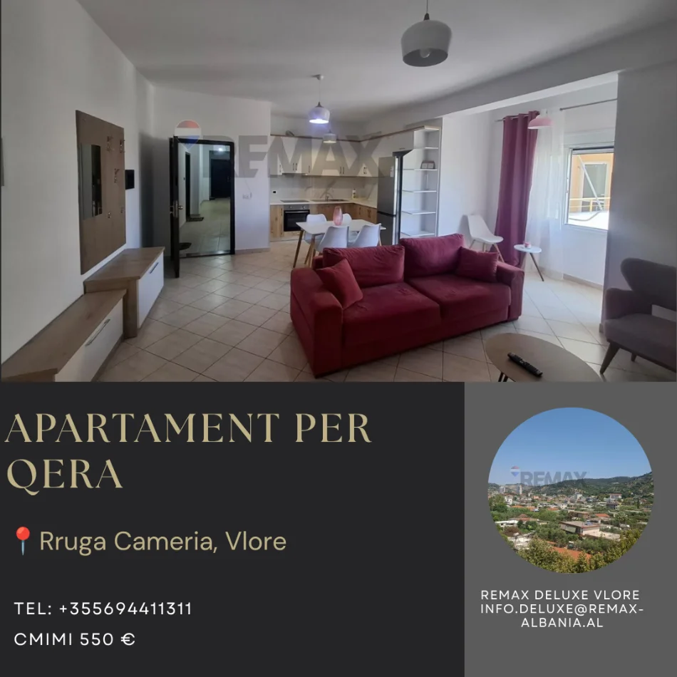 Vlore - Lungomare, jepet me qera apartament 2+1+Ballkon Kati 6, 98 m² 550 € (Rruga Cameria, Lungomare, Vlore)