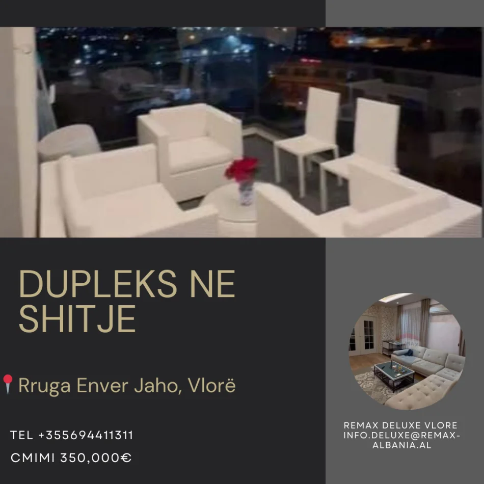 Vlore, shitet apartament duplex Dublex Kati 6, 265 m² 350.000 € (Rruga Enver Jaho, pranë Fjortesit)