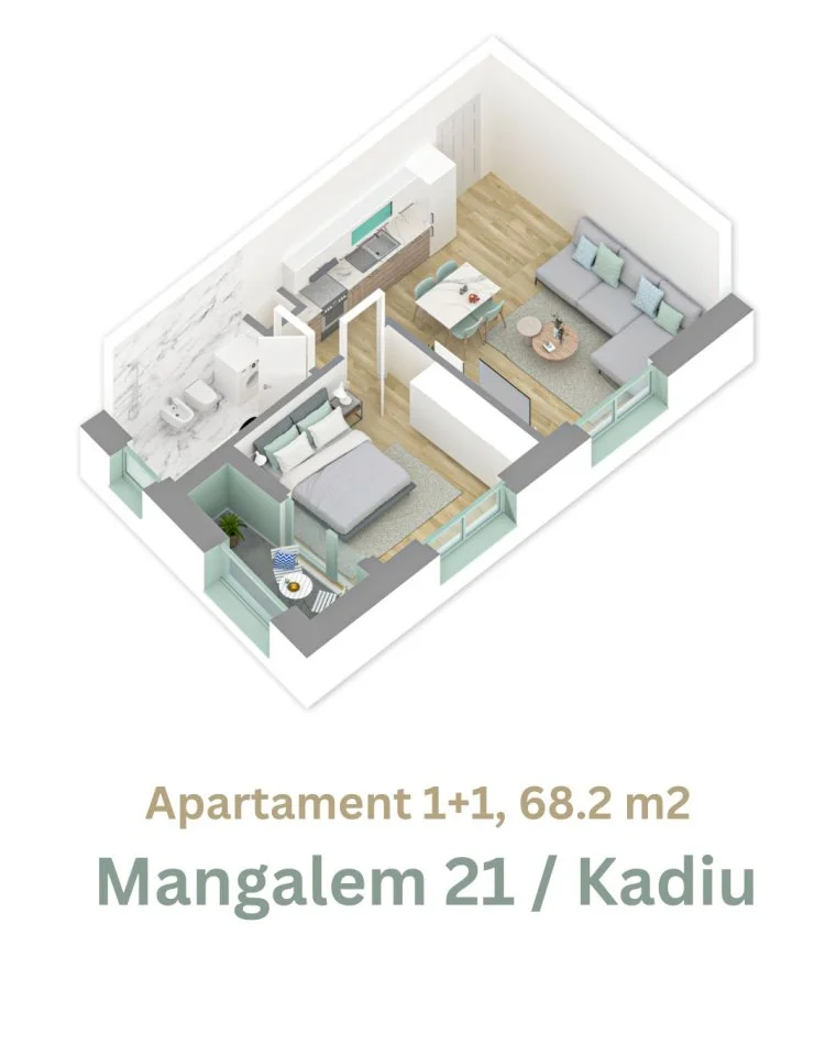 Tirane, shitet apartament 1+1+Ballkon Kati 4, 68 m² 96.000 € (Rruga Pasho Hysa, Ali Demi)