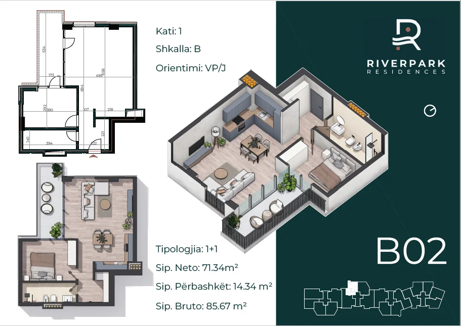Tirane, shitet apartament 1+1 Kati 1, 85 m² 137.000 € (Sokrat Miho)