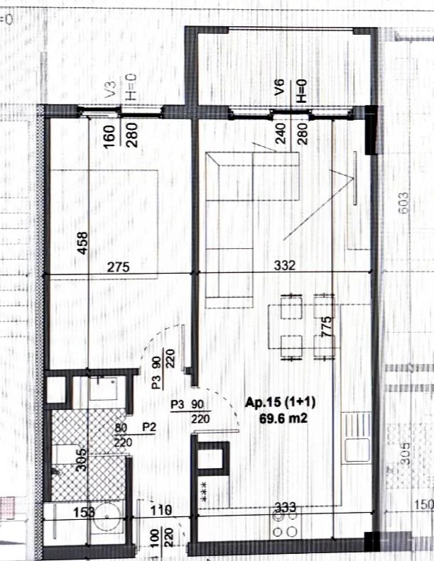Tirane, shes apartament 1+1 Kati 3, 70 m² 58.800 € (Kamez)