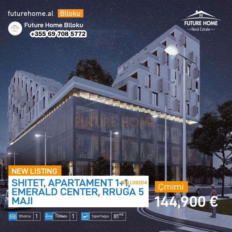 Shitet Ap 1+1 Kompleksi Emerald, Rr 5 Maj Tirane