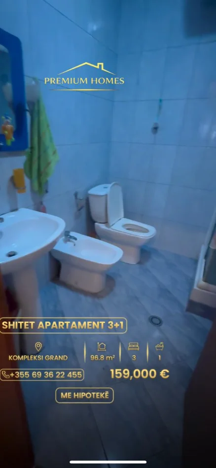 Tirane, shes apartament 3+1+Ballkon Kati 6, 97 m² 159.000 € (Kompleksi Grand)