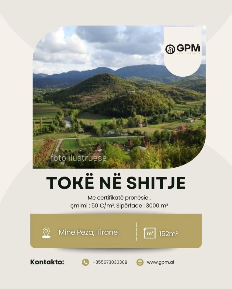 Tirane, shitet toke , 3.000 m²