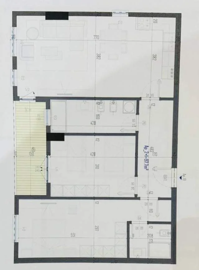 Tirane, shitet apartament 3+1 Kati 7, 124 m² 800 Euro/m2