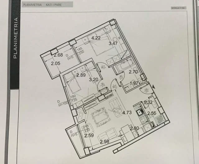 Tirane, shitet apartament 2+1 Kati 3, 90.600 Euro (Rruga e Thesarit)