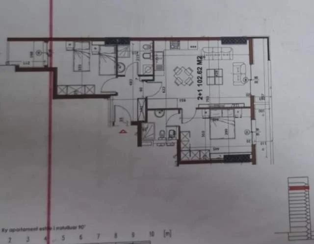 Tirane, shitet apartament 2+1+BLK Kati 10, 103 m² 128.000 Euro (Rruga e Kavajes)