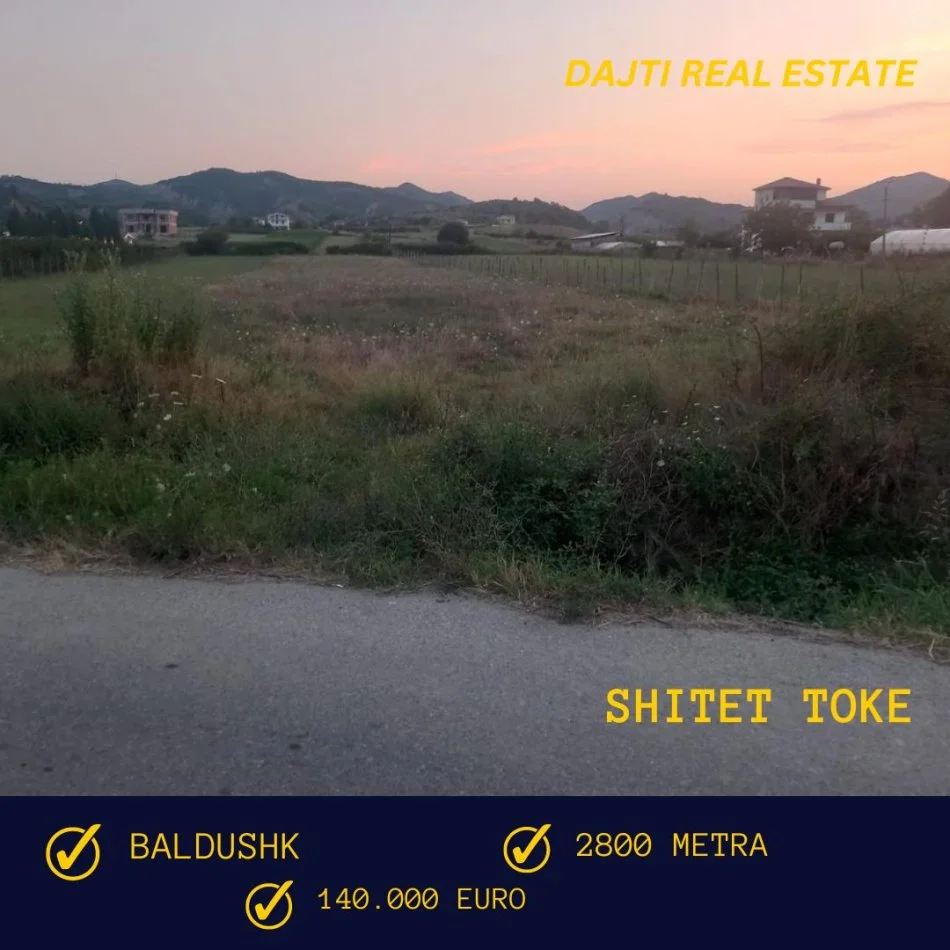 Tirane, shitet toke bujqesore , 2.800 m² 140.000 € (Baldushk.,TIRANE)