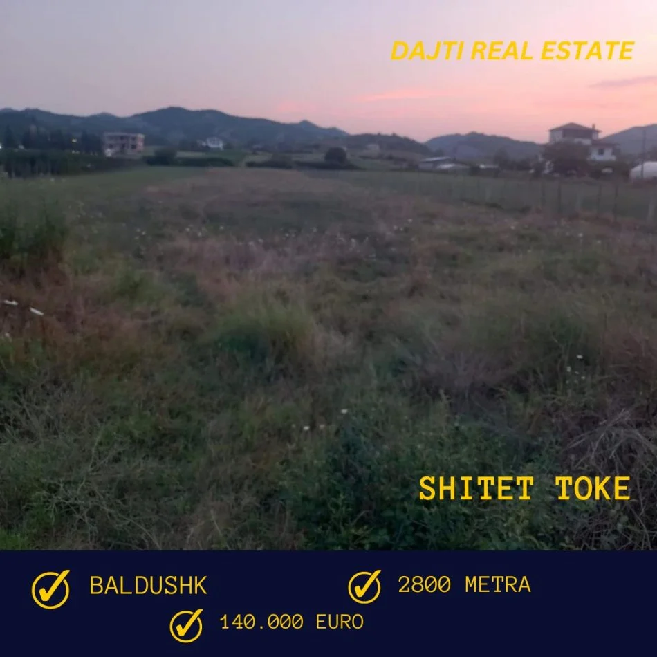 Tirane, shitet toke bujqesore , 2.800 m² 140.000 € (Baldushk.,TIRANE)
