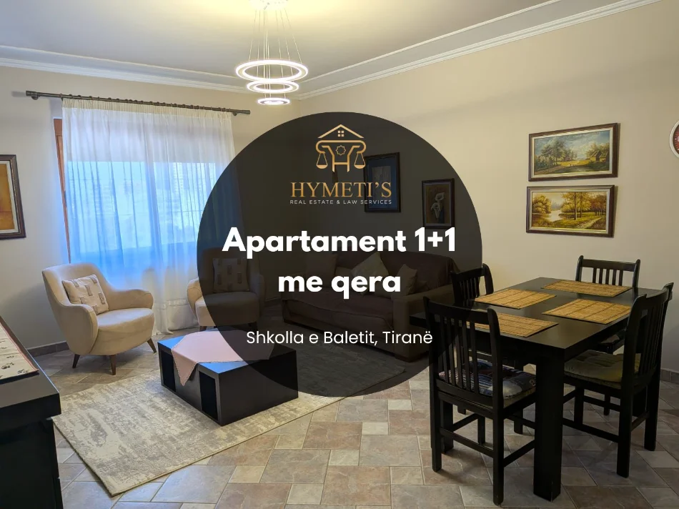 Tirane, jepet me qera apartament 1+1+Ballkon , (prane Shkolles se Baletit)